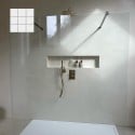 Béton ciré ISY sur carrelage - Kit universel salle de bain - douche couleur 37. Beige