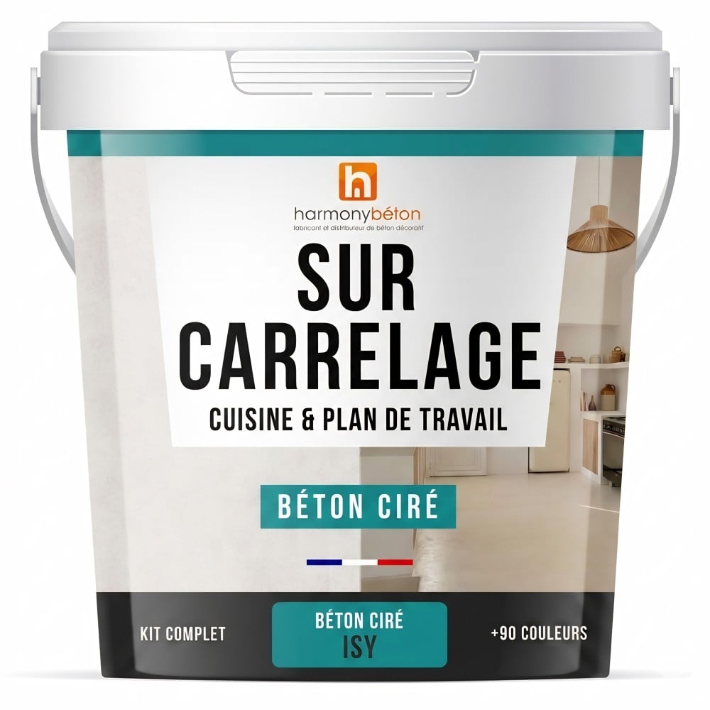 Béton ciré ISY sur carrelage - Kit universel cuisine