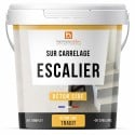 Béton ciré sur carrelage - Kit escalier