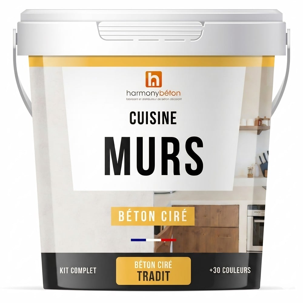 Béton ciré mur cuisine - Kit complet