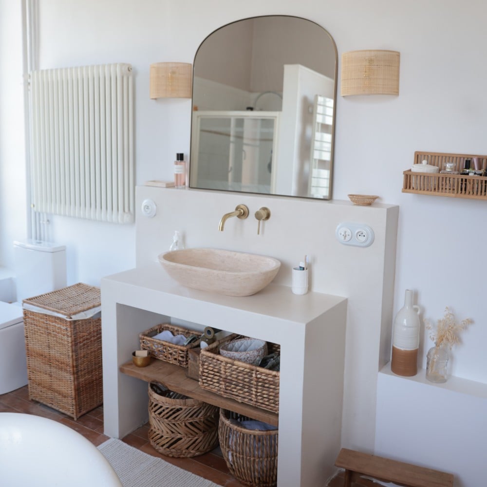 Béton ciré ISY salle de bain universel - meuble couleur 37. Beige