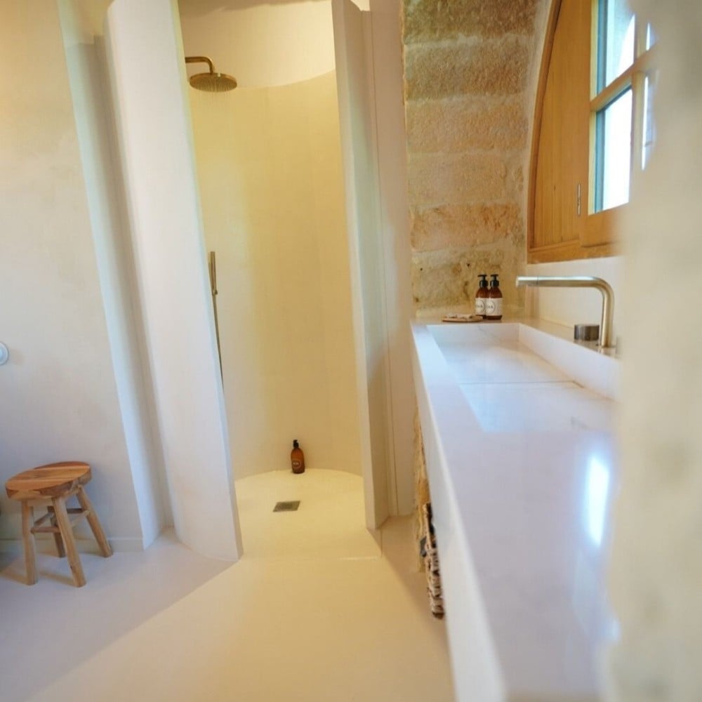 Béton ciré ISY douche avec étanchéité - kit complet - couleur 4. Pierre