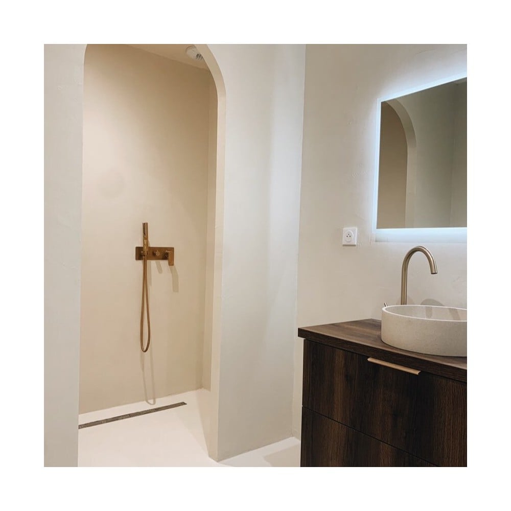 Béton ciré ISY douche avec étanchéité - kit complet - couleur 2. Blanc crème