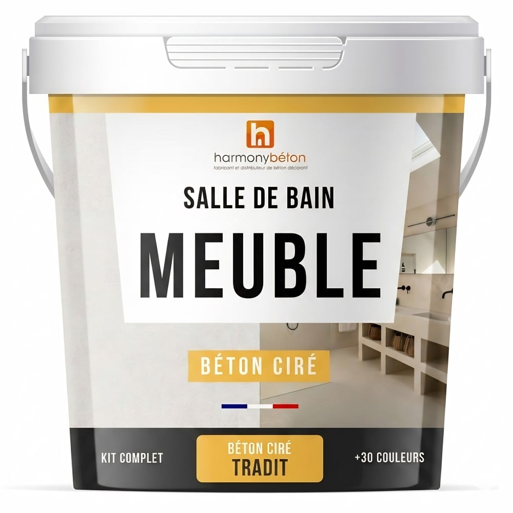 Béton ciré meuble vasque et douche - Kit complet béton ciré