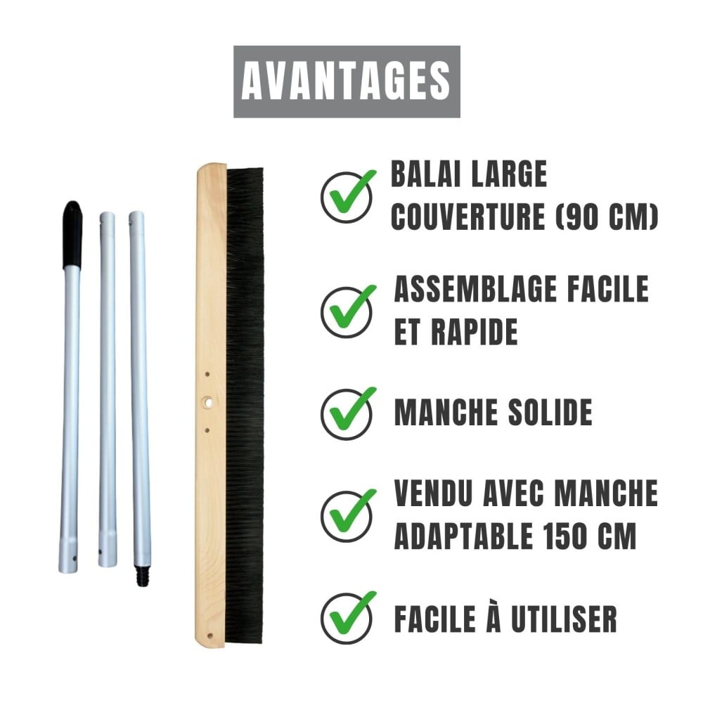 Avanatge balai de marquage avec manche aluminium