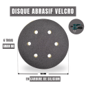 Disques abrasifs velcro perforés Ø150 mm - Dimensions / Grain 80