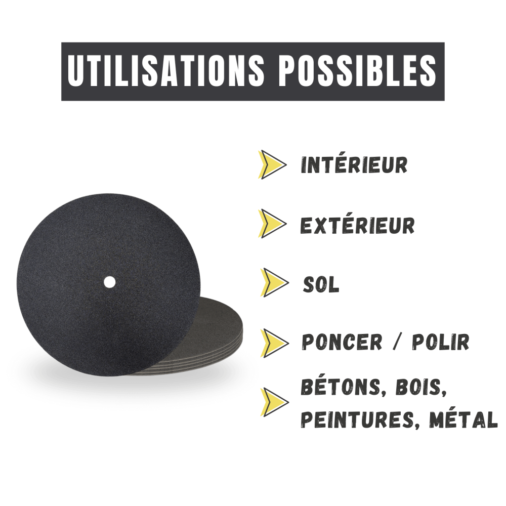 Disque abrasif double face Ø400 mm – Utilisations possibles
