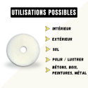 Pad monobrosse blanc (lustrage) Ø 406 - Utilisations possibles