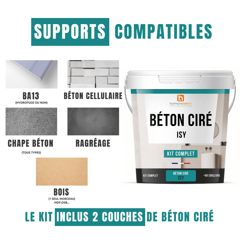 Béton ciré ISY supports compatibles