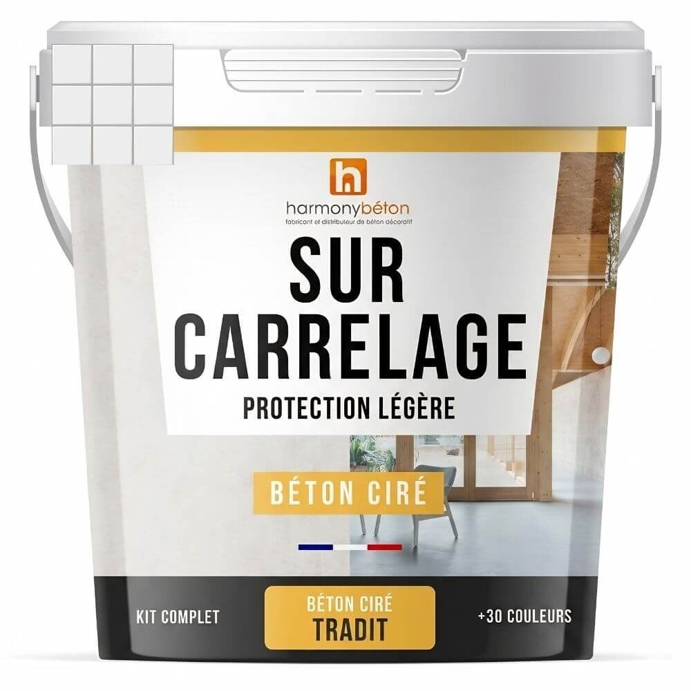 Béton ciré sur carrelage - Kit universel protection légère