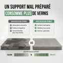 Préparation du support béton avant vernis de protection avec le bouche pores