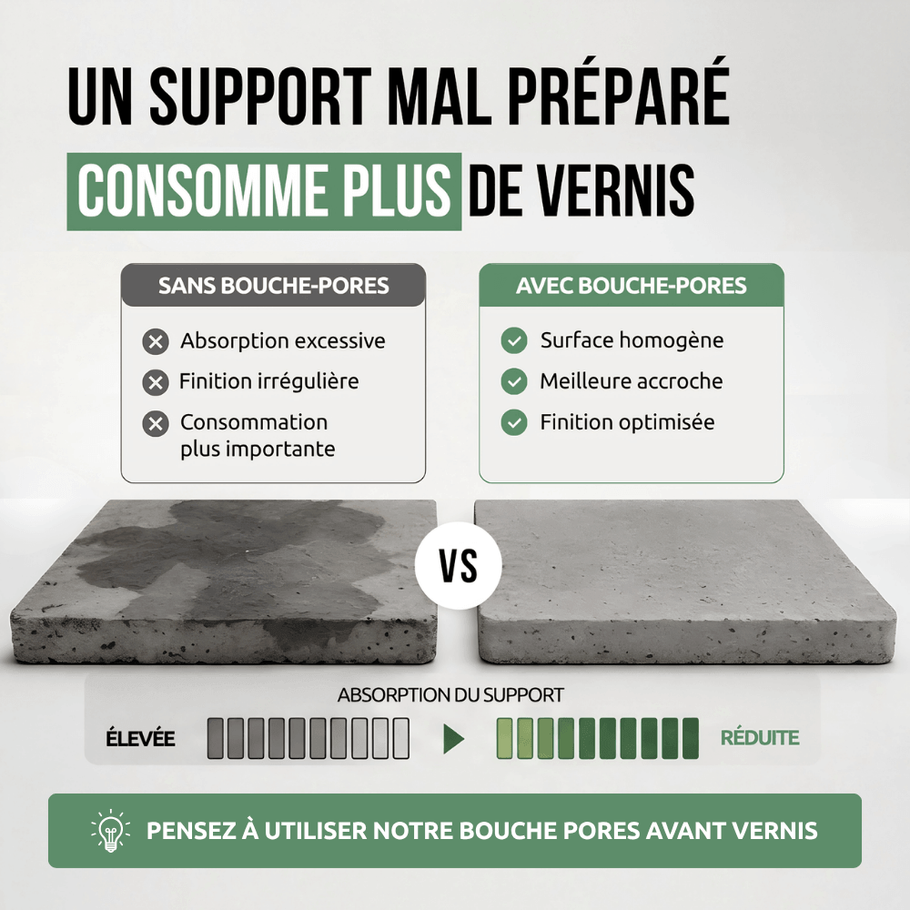 Bouche pores béton extérieur - Enviro vernis coloré