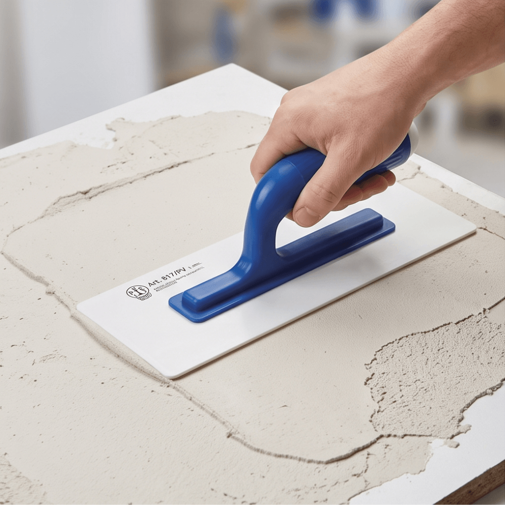 Application enduit et lissage beton cire avec lisseuse plastique sans trace