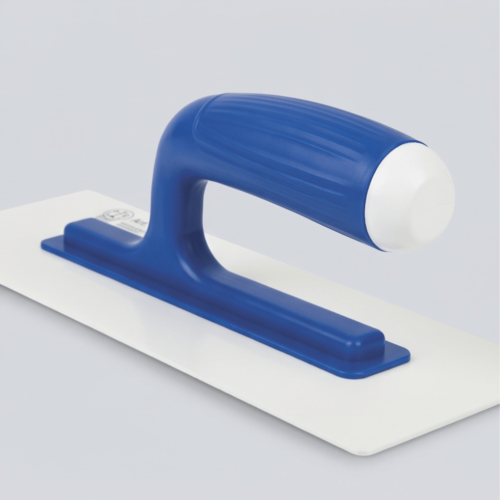 Lisseuse plastique 24x10cm platoir de finition PVC bleu et blanc sans trace