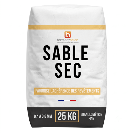 Sable sec 25 Kg - Granulométrie fine - favorise l'adhérence des revêtements