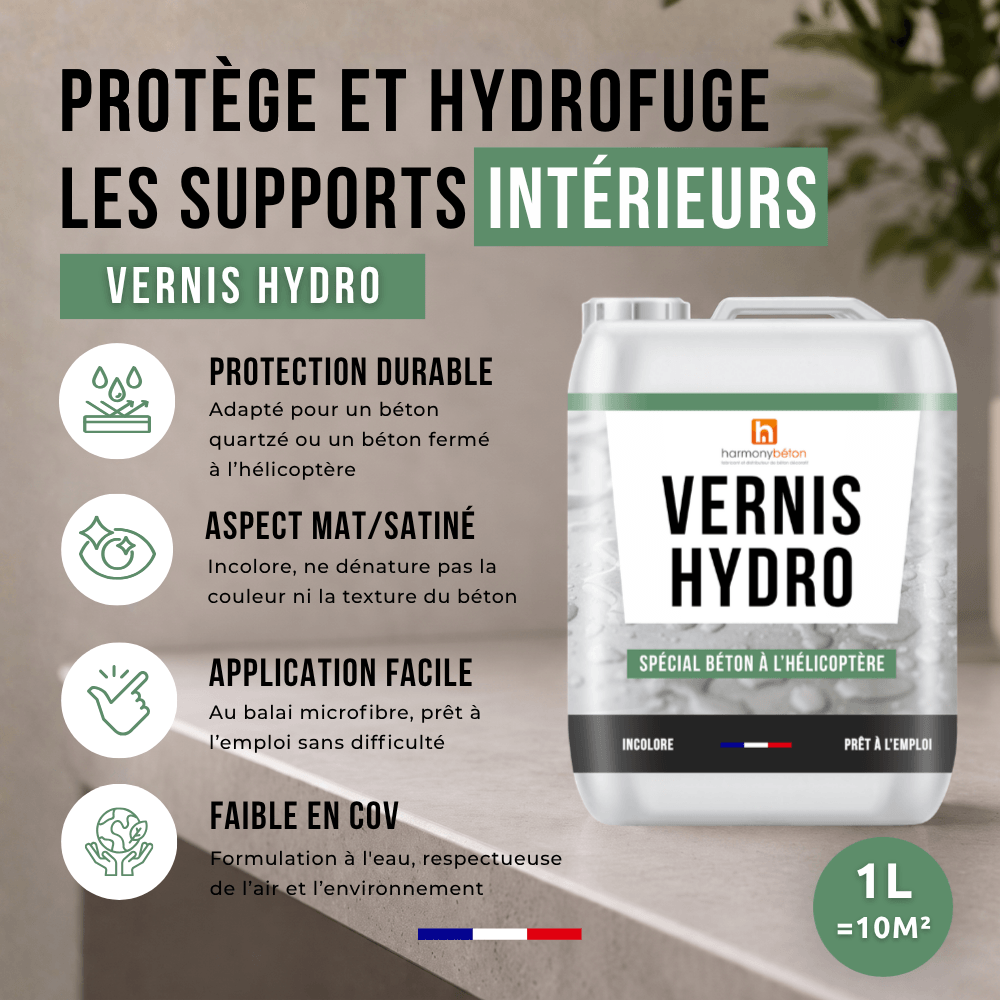 Avantages vernis Hydro® spécial béton