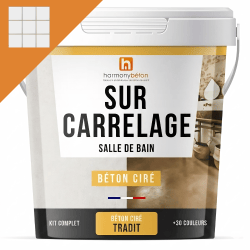 Béton ciré sur carrelage - Kit universel salle de bain