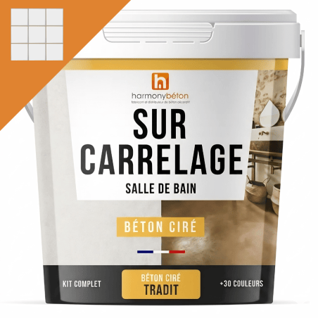 Béton ciré salle de bain sur carrelage - Kit universel