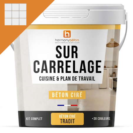 Béton ciré cuisine sur carrelage - Kit universel