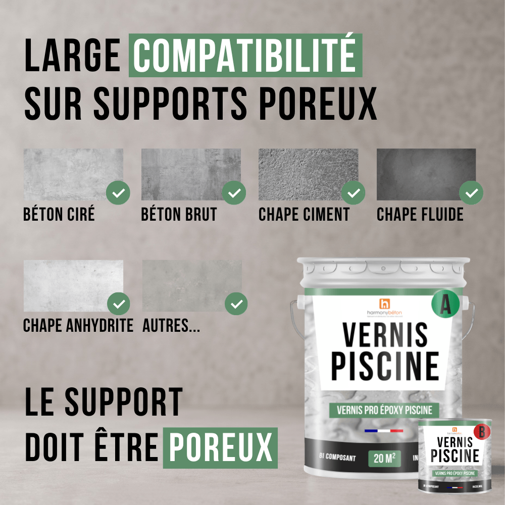 Supports compatibles Vernis Pro époxy piscine