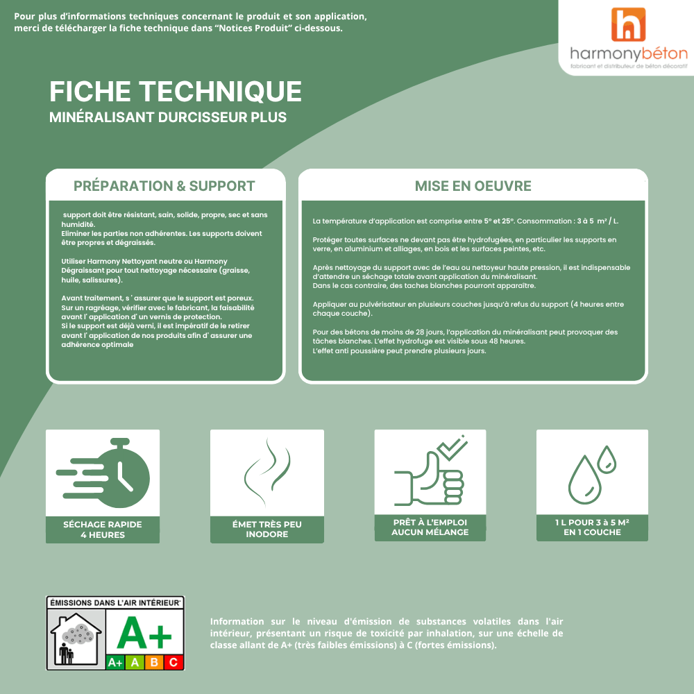 Fiche technique Minéralisant Durcisseur Plus