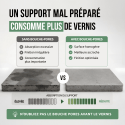 Préparation du support béton avant vernis de protection avec le bouche pores