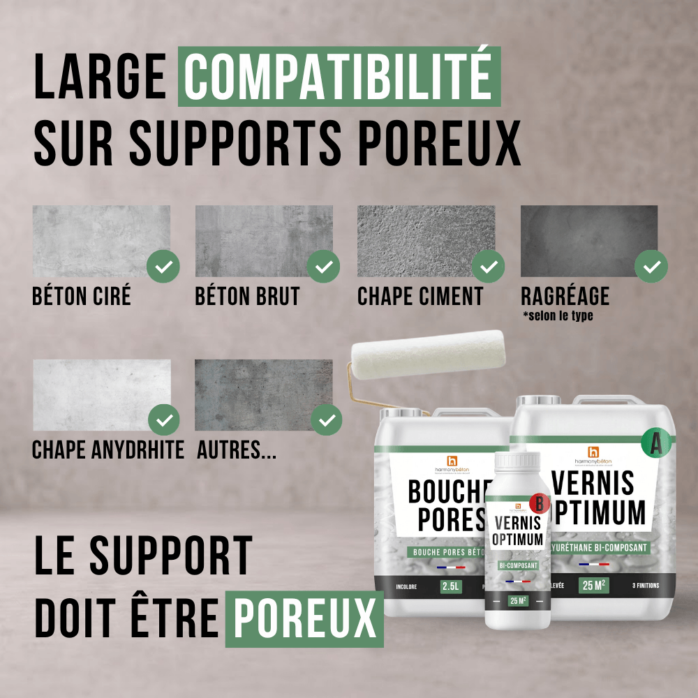 Kit bouche pores + vernis Optimum - Supports compatibles