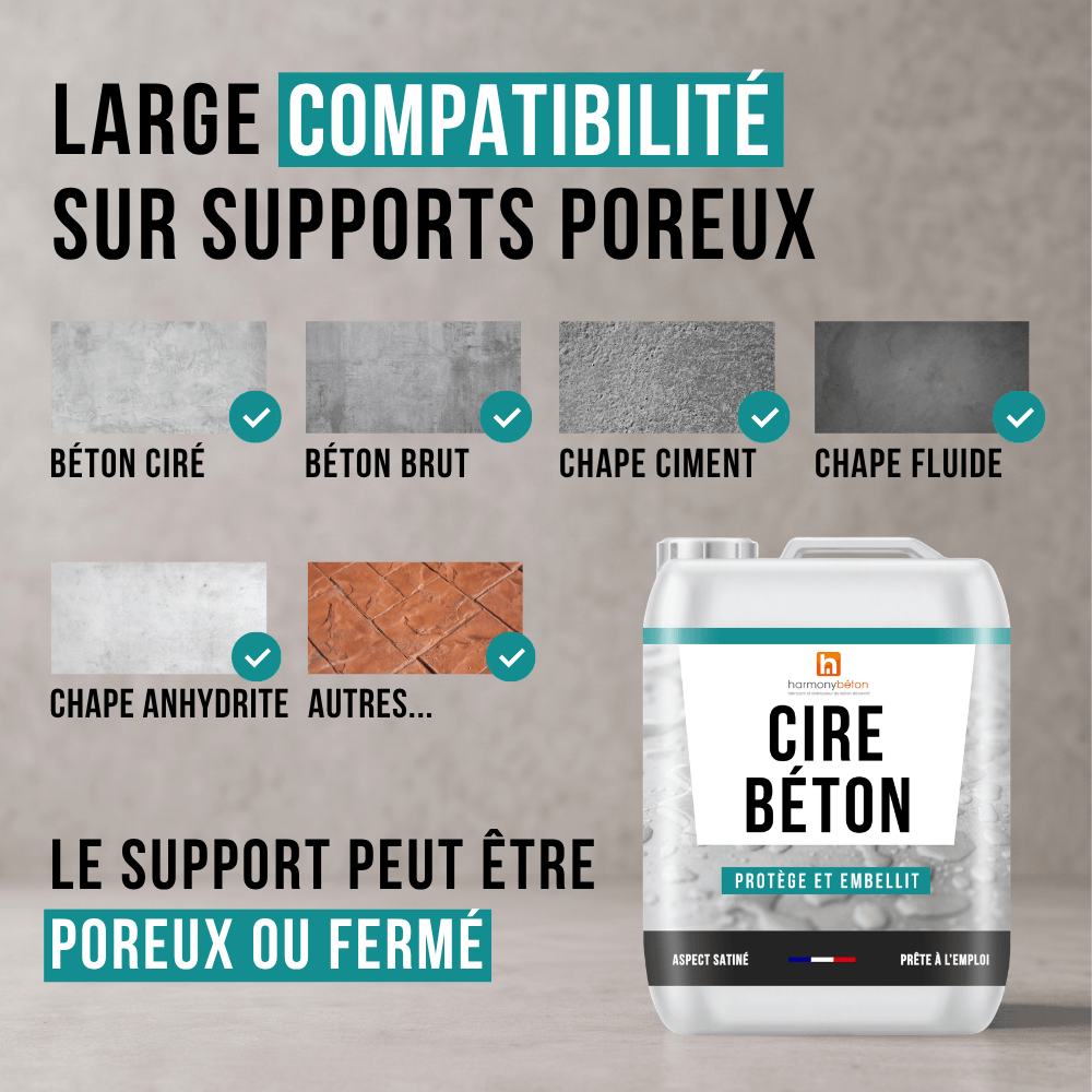 Supports compatibles - Cire béton
