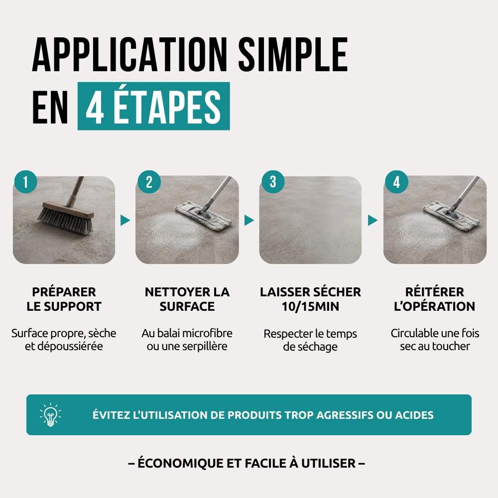 Nettoyant béton neutre - Étapes d'application
