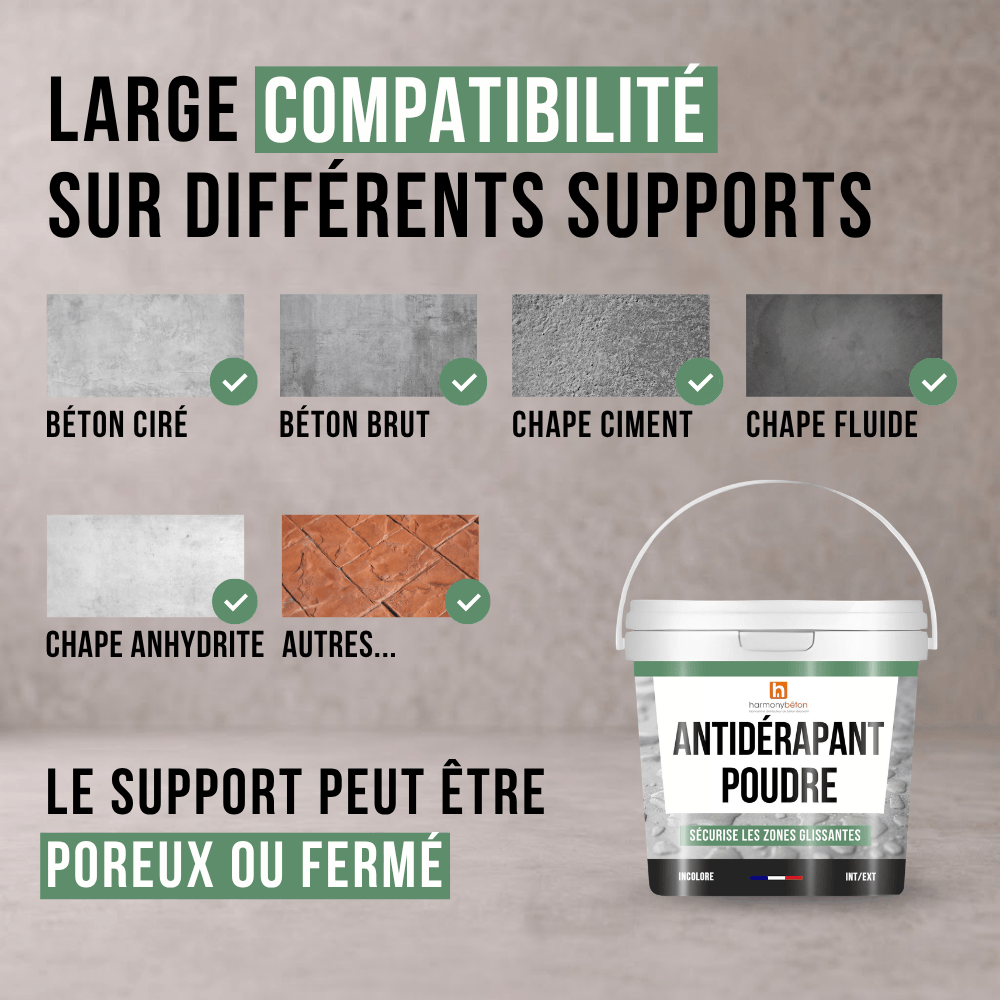 Supports compatibles Poudre antidérapante pour vernis