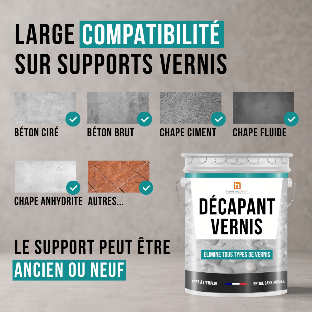 Supports compatibles Décapant vernis universel