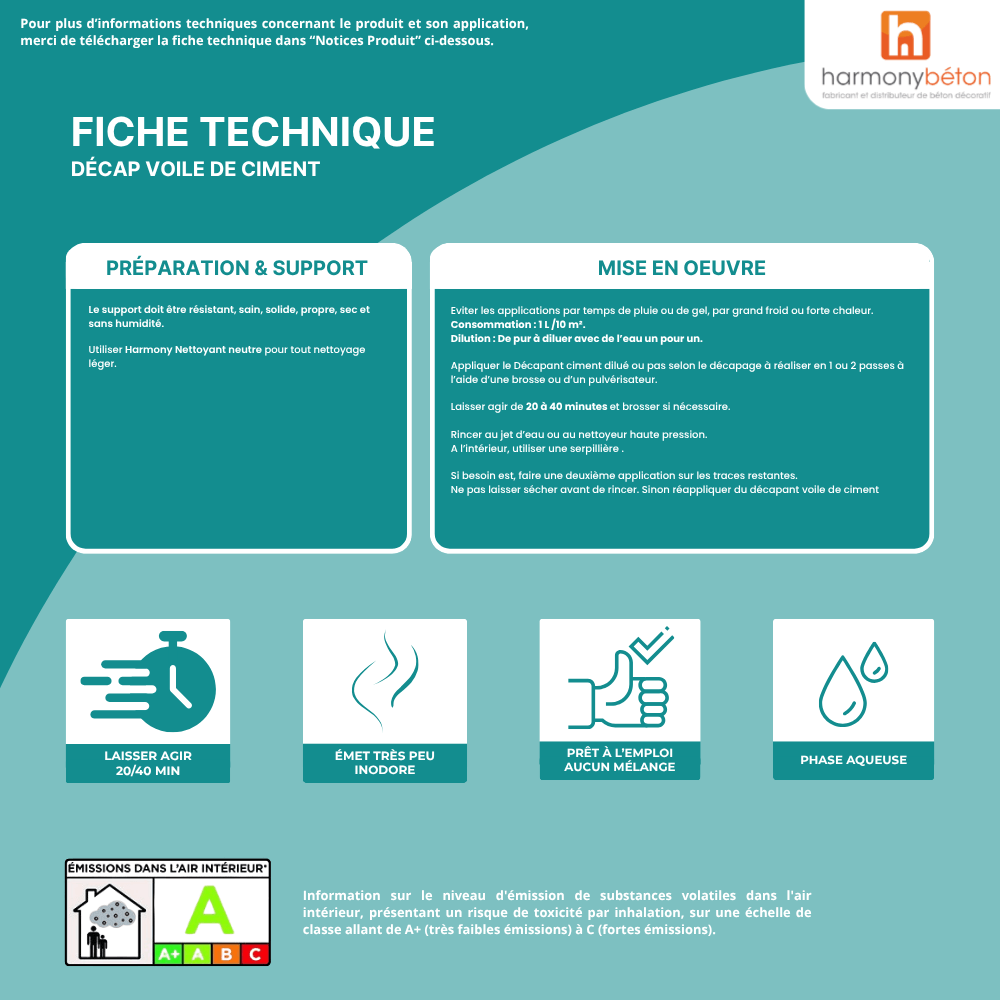 Fiche technique Décap Voile de Ciment