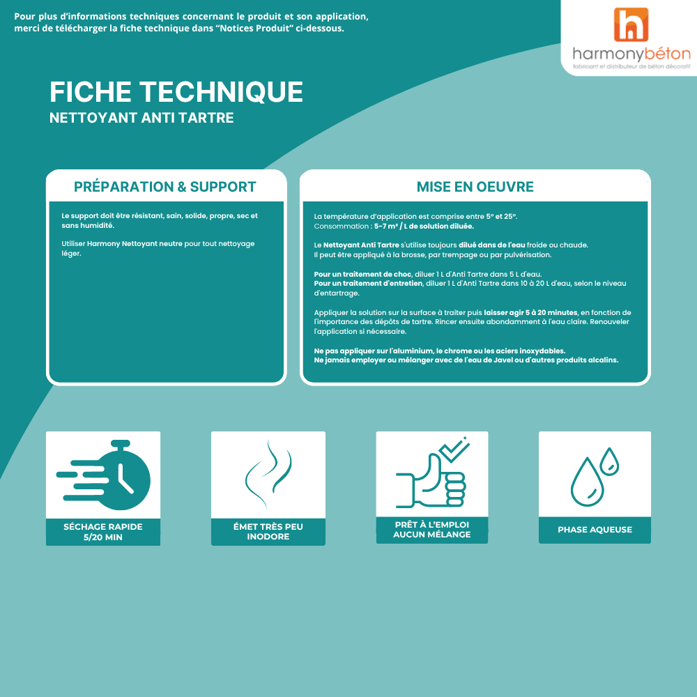 Fiche technique - Nettoyant anti tartre