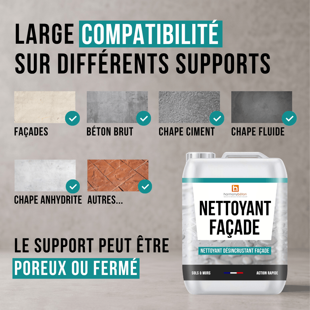 Supports compatibles - Nettoyant façade
