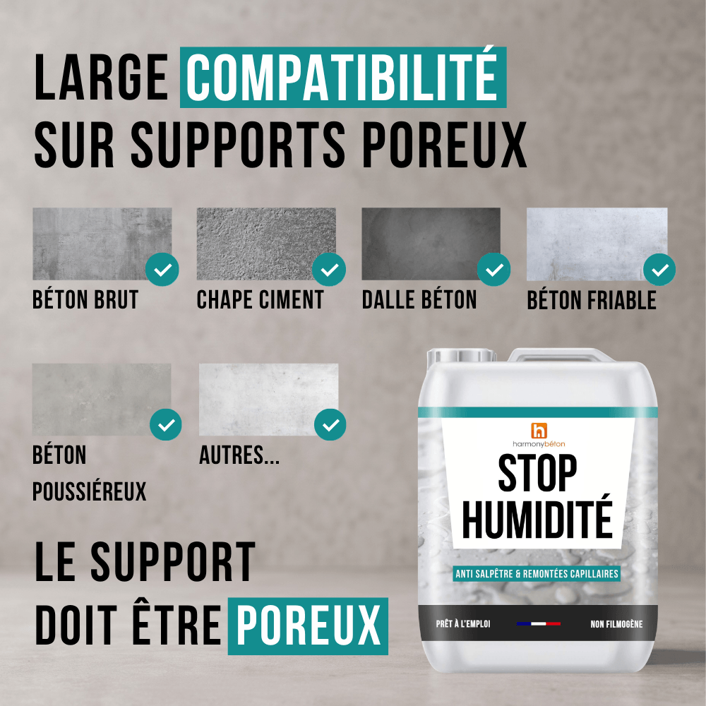 Supports compatibles - Stop humidité Minéralisant