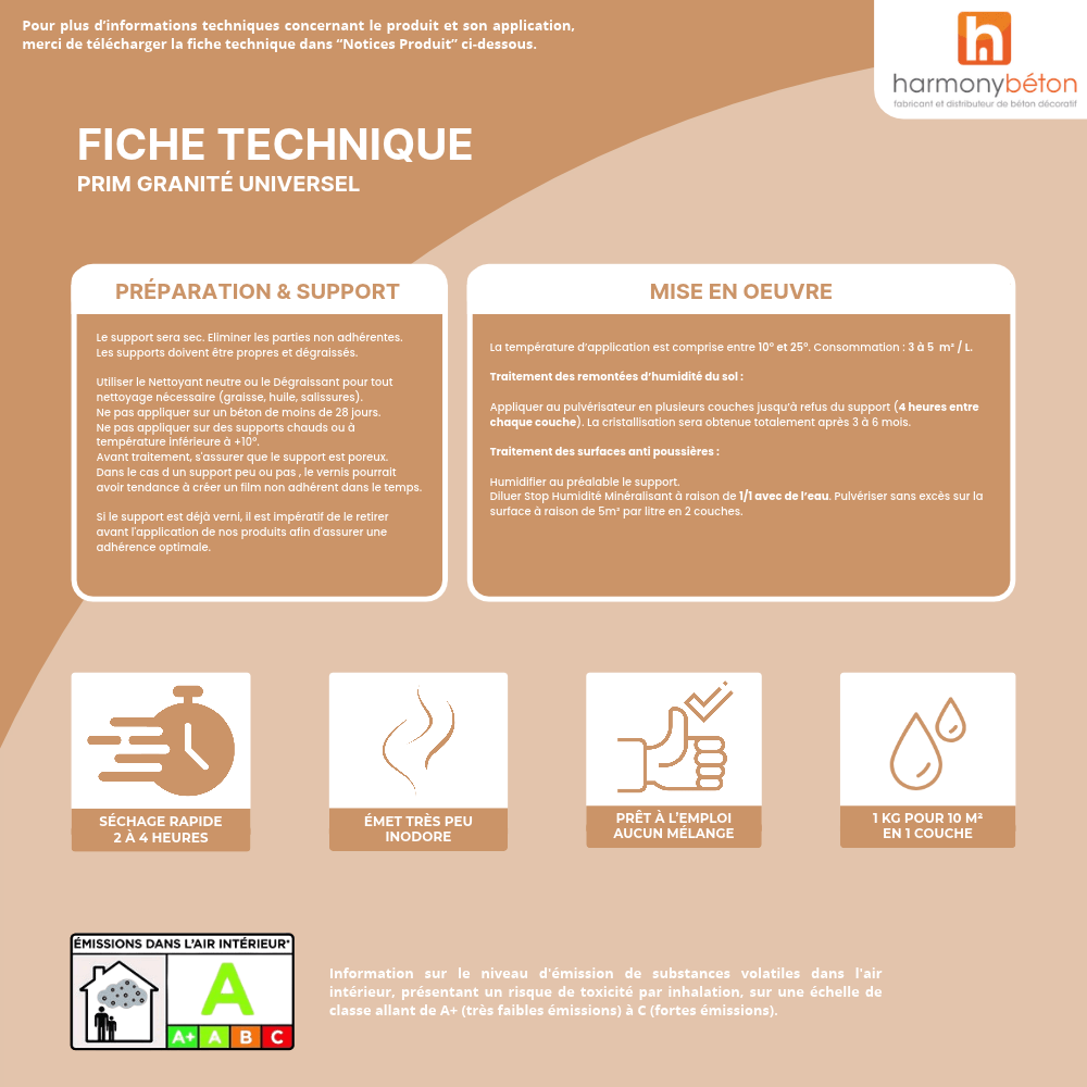 Fiche technique Prim Granité Universel