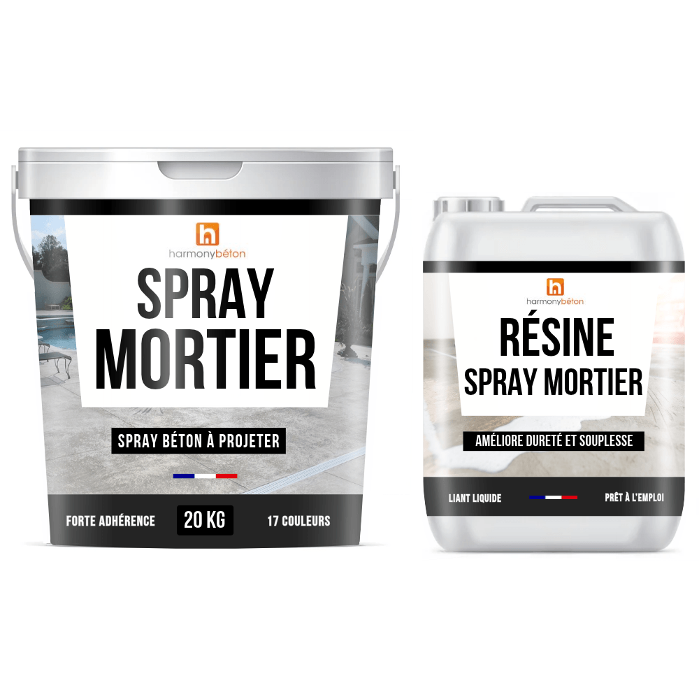 Spray mortier - 20 kg + 5 L de résine