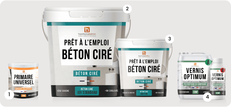 Kit complet de béton ciré ISY pour Salle de bain - Kit universel
