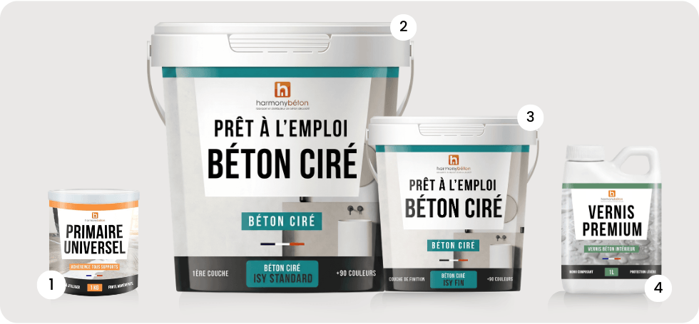 Kit complet de béton ciré ISY sur escalier