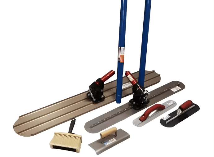 Les outils nécessaires à la pose du béton empreinte